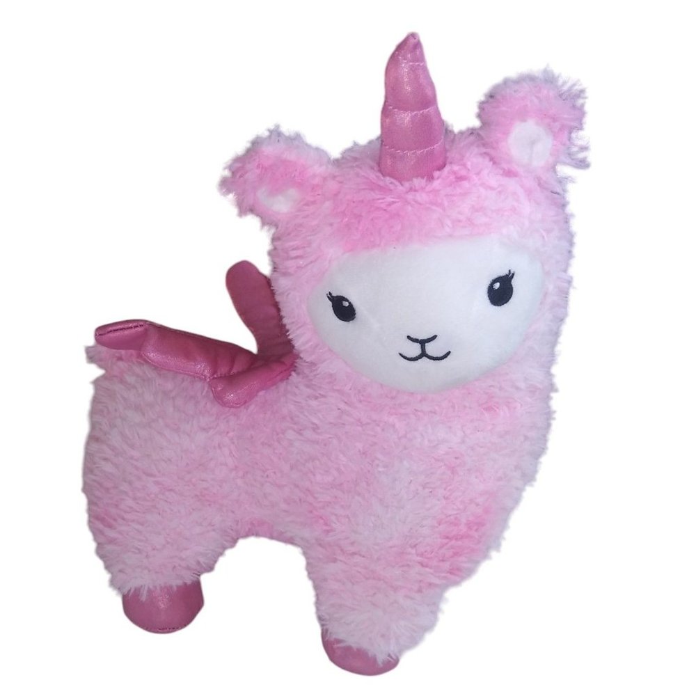 FAO Schwarz Pink Llamacorn Stuffed Animal Glow Brights Winged Llamacorn Plush
